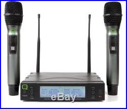 Q-Audio QWM1960 V2 Vocal DJ Handheld Twin Handheld Licence Free Radio Mic System