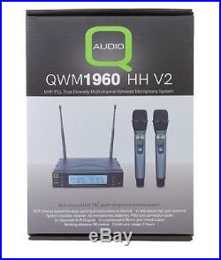 Q Audio QWM1960HHV2 UHF Dual Channel Handheld Wireless Mic System DJ Karaoke