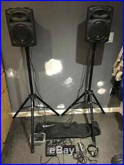 QTX Sound 400W PA SYSTEM with Alto Mixer, Karoke, Mic, Headphones, Stands + Case