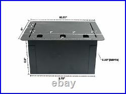 Recessed Stage Audio Floor Box with 10 XLR Mic Female Connectors + AC Outlet
