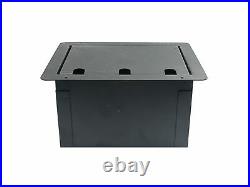 Recessed Stage Audio Floor Box with 8 XLR Mic Female Connectors + AC Outlet