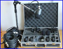 Red Audio RVK7 drum microphone set. 7 mics plus brackets, leads, stand and case