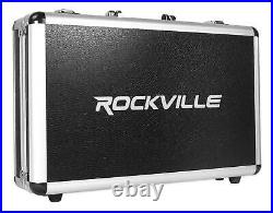 Rockville (3) White Microphones Mics+Case+Stands+Cables For Church Sound Systems