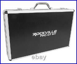 Rockville PRO-D7 KIT 7 Mic Drum Kit withBass+Snare+Condenser Overhead Microphones
