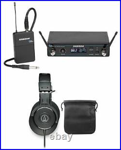 SAMSON Concert 99 Wireless Guitar Mic System D-Band+Audio Technica Headphones