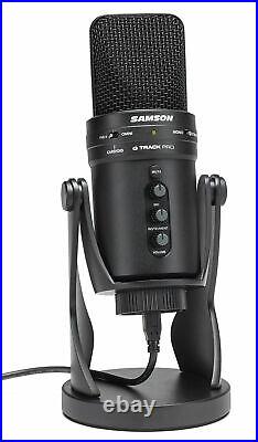 SAMSON G-Track Pro Studio USB Microphone Mic+Audio Interface+Mackie Earbuds