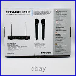 SAMSON Stage 212 Dual VHF Handheld Wireless Microphone Mic System w (2) Q6 Mics