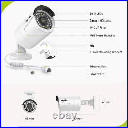 SANNCE 3MP CCTV Security Camera 5MP 8CH Video NVR Home POE System Audio Mic 1T
