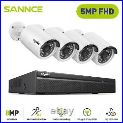 SANNCE 8CH NVR 5MP Audio Mic IP Network Home Security POE CCTV Camera System IR