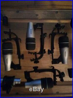 Samson Audio 8Kit Drum Microphone Kit with shorty boom stand for kick mic, etc