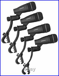 Samson DK705 Drum Microphone Kit-(1) Q71 Kick Mic+(4) Q72 Snare/Tom Mics+Mounts