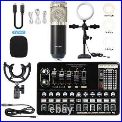 Sound Card Wireless Microphone Studio Ring Fill Light PC Phon Live Streaming MIC