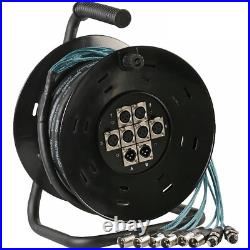 Stage Snake 8-Way 6/2 Stagebox Drum XLR Multicore 25m Mic Microphone Audio Cable