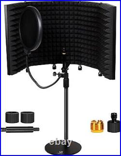 Studio Microphone Desk Mic Stand and Pop Filter High Density Sound Proof