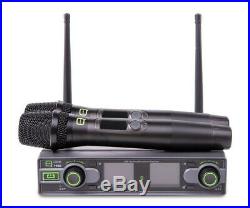 Twin Handheld UHF Wireless Radio Microphone System inc Case Q-Audio QWM1950 Mic