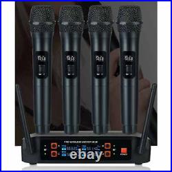 UHF Microphone System 4 Channel Handheld Karaoke KTV Mic Audio Dynamic Wireless