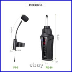 UHF Wireless Mic System for Flute Piccolo Extended Range and Multiple Channels
