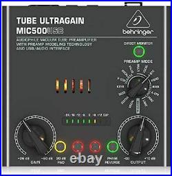 USB Audio Interface, Vacuum Tube Microphone Pre-, TUBE ULTRAGAIN MIC500 USB