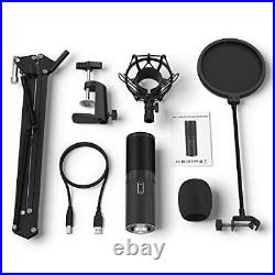 USB Microphone Kit PC Microphone Bundle, Boom Arm Stand Streaming Kit, Mic Kit