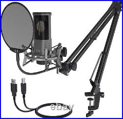 USB Podcast Microphone, UHURU Streaming Condenser Mic Kit with Sound Chipset, Pl