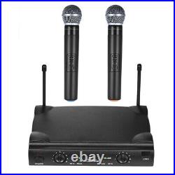 Uhf Dual Channels Wireless Microphone Mic System With Receiver Handheld ow