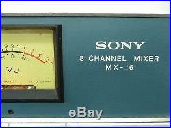 Vintage Sony Mx-16 Mx16 Line Mixer 8-channel Audio MIC Microphone Mixing Board