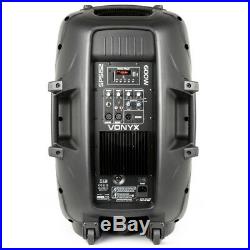 Vonyx 170.303 15 Active Powered Bluetooth Audio PA System Mic 600 Watt