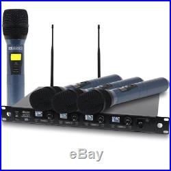 W Audio DQM 600H Quad Radio Mic Wireless System Handheld Microphone DJ Band UHF