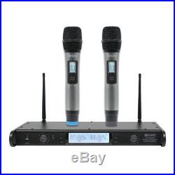 W Audio DTM 600H Twin Handheld UHF Diversity Radio Microphone Wireless Rack CH38