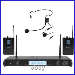 W Audio DTM 800 Twin Bodypack & Headset Wireless Radio Microphone System