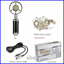 Wired Condenser Microphone Handheld Recording Cardioid Studio Live Broadcast Mic