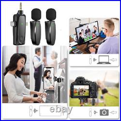 Wireless Lavalier 2 Microphone Mini Mic For iPhone Android Audio Video Recording
