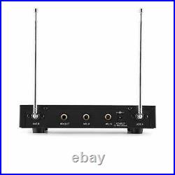 Wireless Microphone Set System With Stands 2 VHF Handheld Mic Amplifier DJ Audio