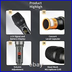 Wireless Microphone, US-88, Professional UHF Handheld Dynamic Mic System Dual