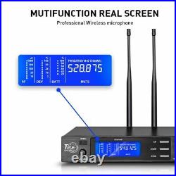 Wireless Microphones System Audio Channel UHF Cordless Professional Stage Mic